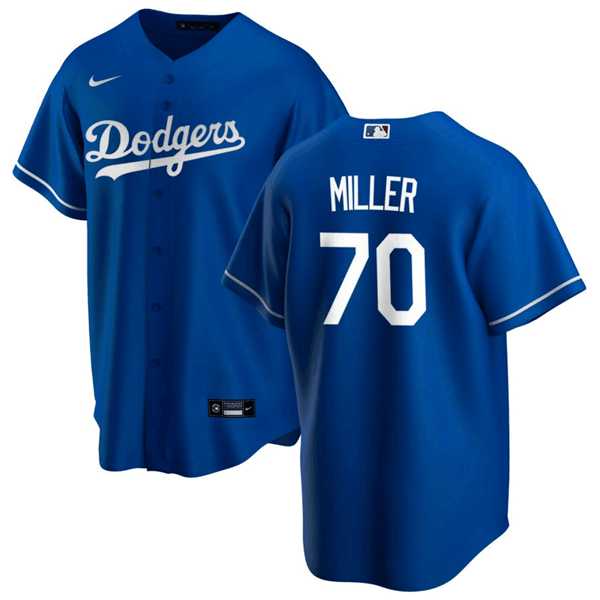 Men's Los Angeles Dodgers #70 Bobby Miller Blue Cool Base Stitched Baseball Jersey Dzhi